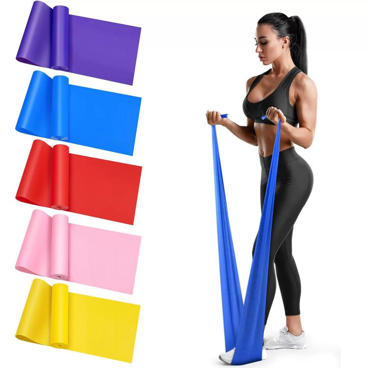 Yoga Tension Sheet Body Beauty Home Beginner Stretching Training Women's Fitness Latin Dance Elastic Rope Resistance Band - image 5