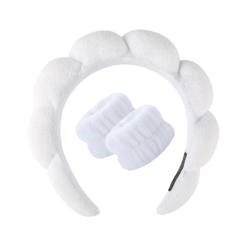 Amazon Twist Sponge Headband Girls' High-End Towel Cloth High Skull Headband Face Wash Makeup Headband Set - image 5