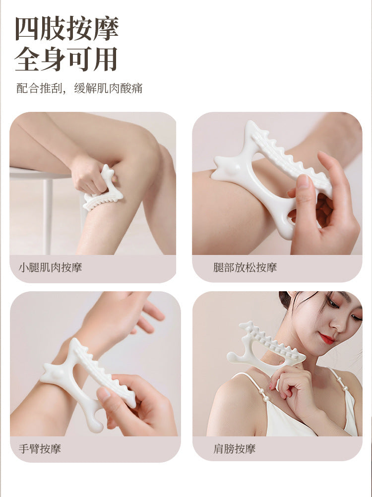 Korean facial massage stick, facial gua sha, firming and lifting beauty board, hair comb, full body leg and back massager, meridian brush - image 5