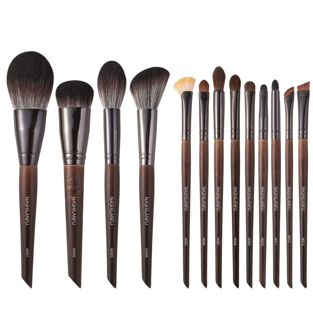 Cangzhou Wooden Handle 13-Piece Makeup Brush Set Animal Horse Hair Eyeshadow Brush Blush Foundation Brush Concealer Brush Factory Direct Sale - image 5