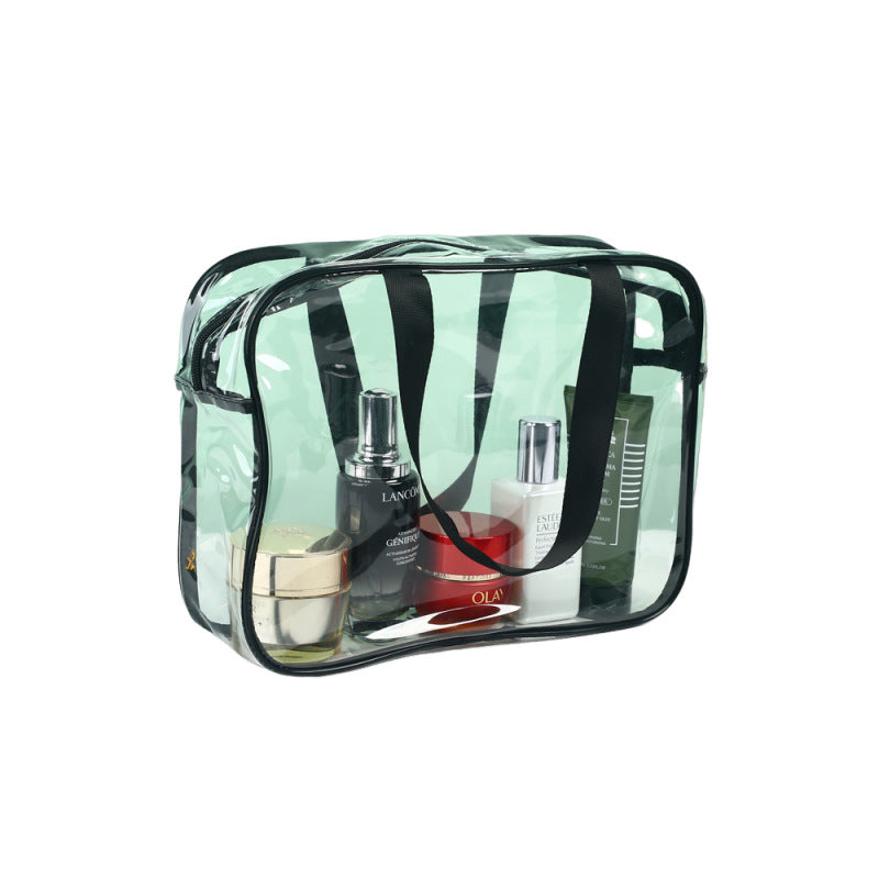Pvc Cosmetic Bag with Custom Logo, Waterproof Transparent Toiletry Storage Bag, Travel Portable Large-Capacity Swimming Bag - image 5
