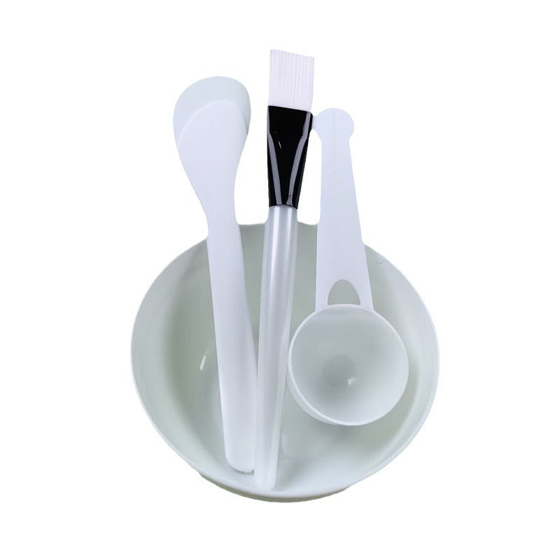 PP white mask bowl stick set DIY beauty adjustment film tool diameter 9cm can be added LOGO - image 5
