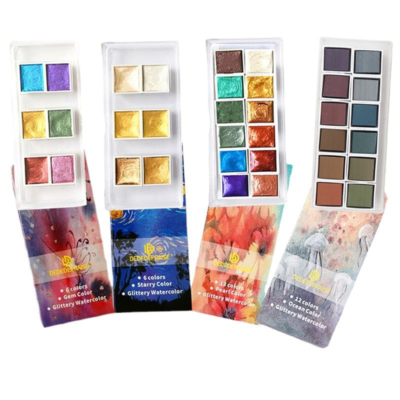 Factory supply solid pearlescent watercolor gem color starlight dark watercolor paint nail painting wholesale watercolor - image 5