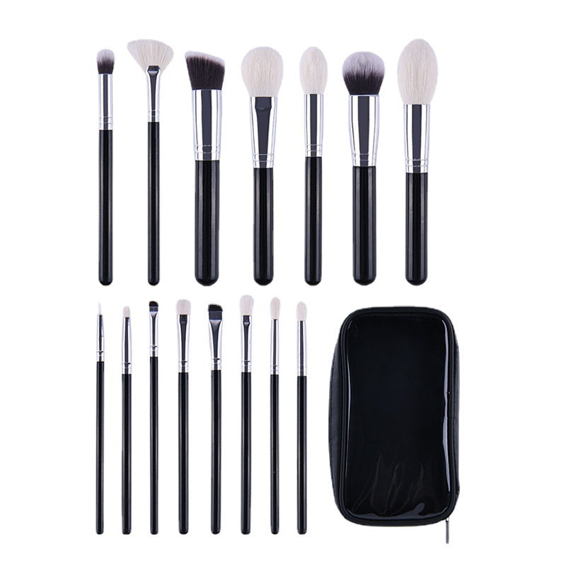 Cangzhou Animal Hair Makeup Brush Set of 15 Pieces Recommended by Professional Makeup Artists, Anmei Wool Eyeshadow and Powder Brushes - image 5