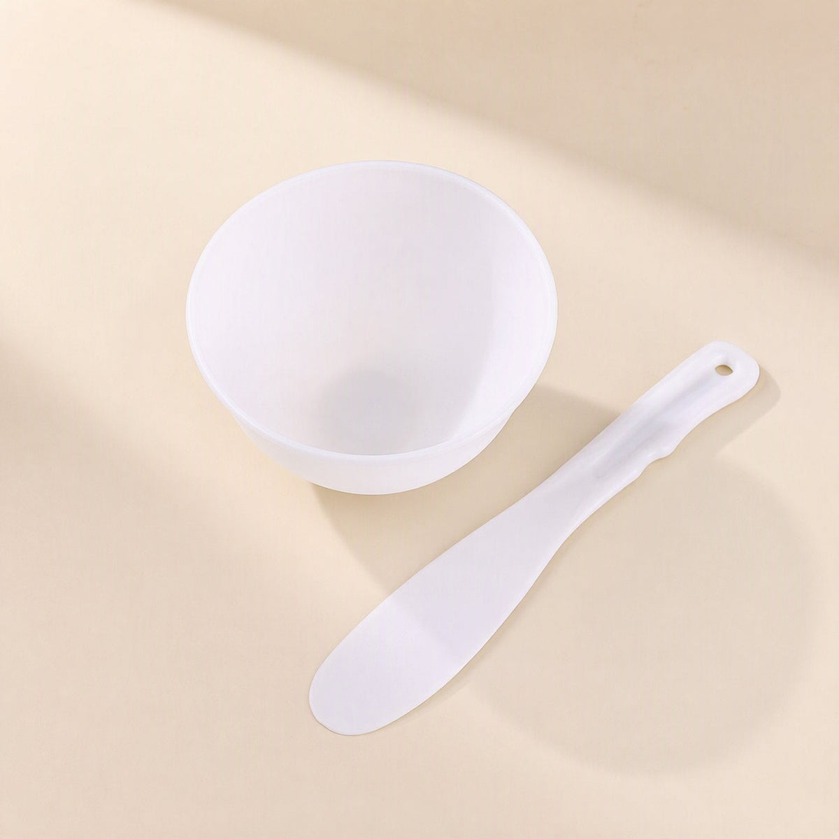 White silicone facial mask bowl set with mask-preparation tools - view 5