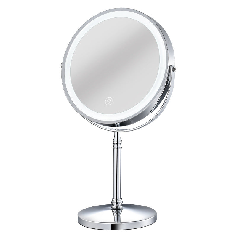 Amazon eight-inch led makeup mirror with lamp desktop dressing mirror dormitory online red dimming Beauty Mirror - image 5