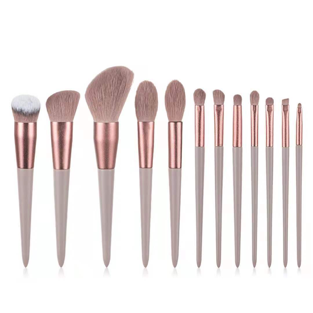 Net Red 13 milk tea color makeup brush set full set of powder brush eye shadow powder brush quick drying soft wool beginners - image 5