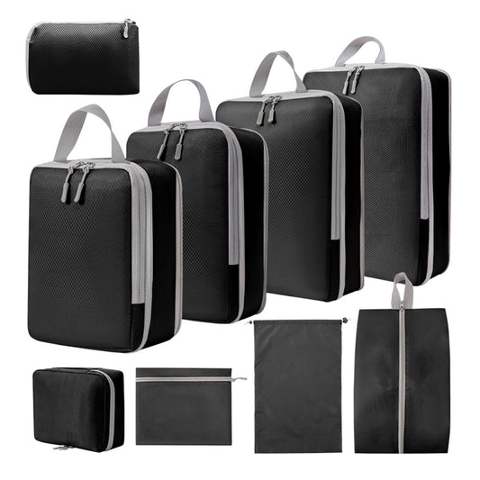 Travel Compression Storage Bag 9-Piece Set, Business Trip Luggage Folding Storage Bag, Makeup and Toiletries Classification Drawstring Shoe Bag - image 2
