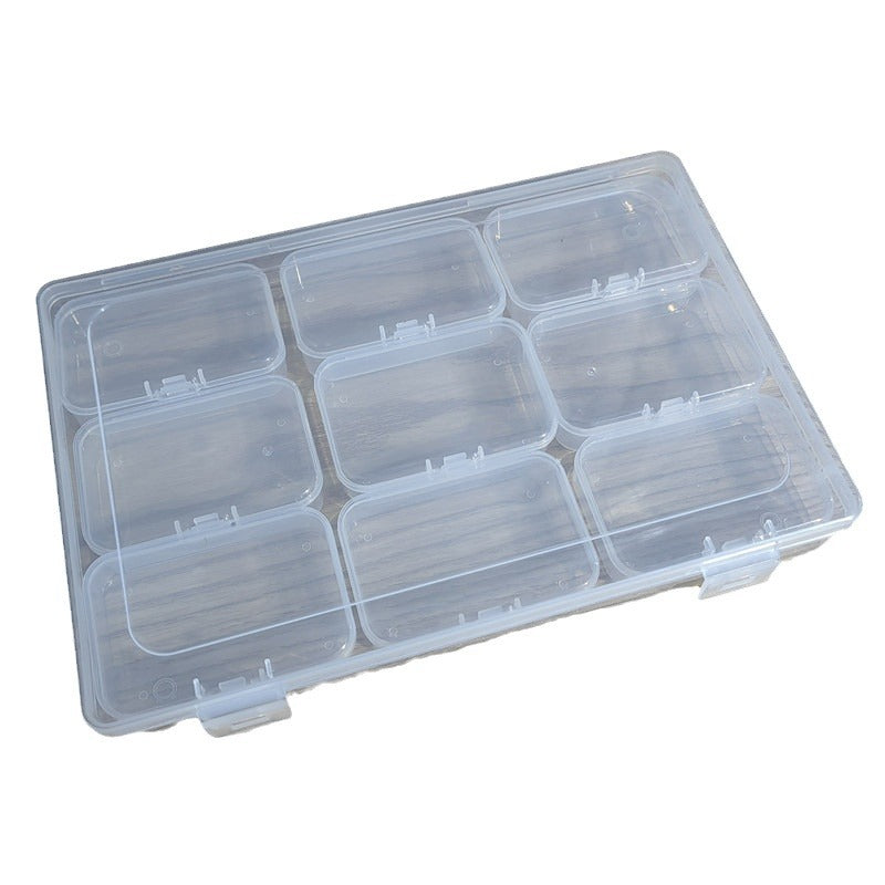 Transparent rectangular plastic box DIY pill seed beads jewelry nail classification material storage organizing box - image 5