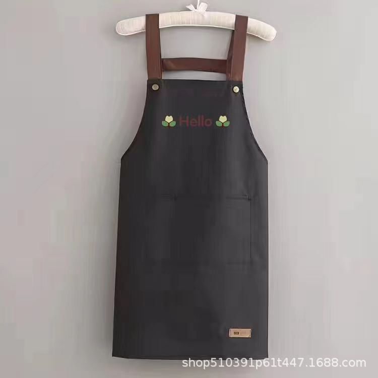 Oil-proof LOGO waterproof apron stall young people Oil-proof anti-pollution nail salon catering overalls - image 5