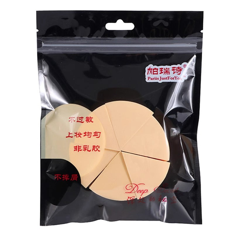 Paruishi professional makeup puff sponge Oval beauty egg six pieces triangle leather surface do not eat powder wet and dry dual-use - image 5