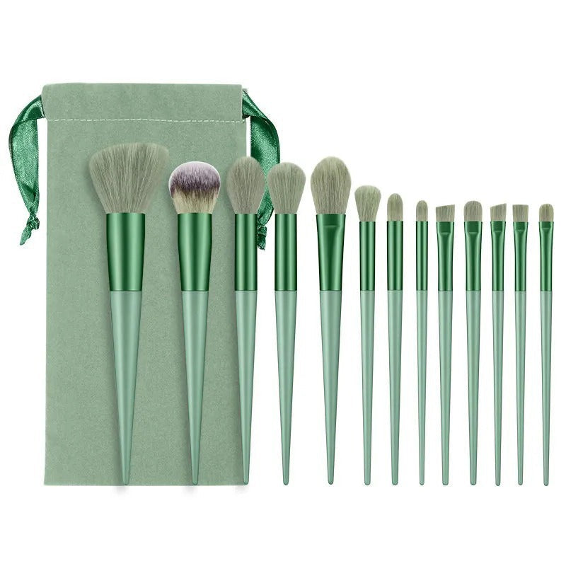 New 13-Piece Sijiqing Makeup Brush Set, Ultra-Soft Fiber Hair Foundation Brush, Makeup Tool, Free Velvet Bag - image 5