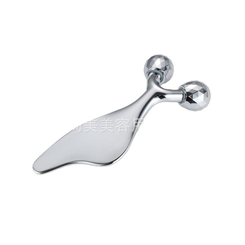Zinc alloy roller fish type facial lifting massage stick eye double roller eye cream cream massage beauty stick scraper - image 5