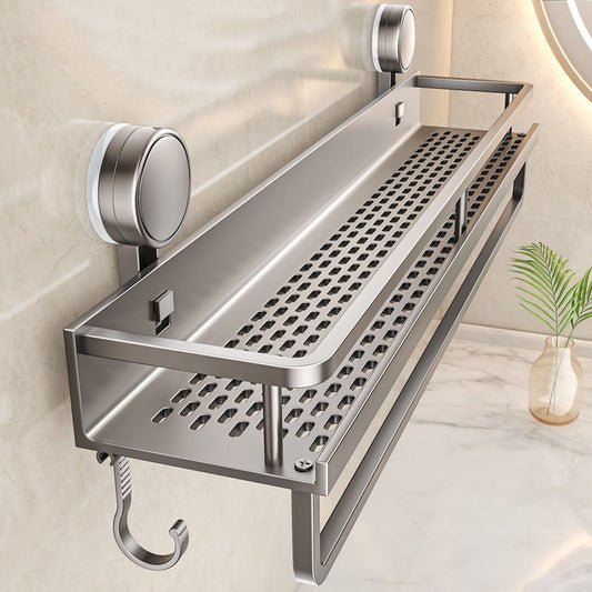Toilet Sucker Storage Rack Wall Hanging Punch-Free Wall Bathroom Cosmetic Washstand Toilet Storage Rack Countertop - image 2