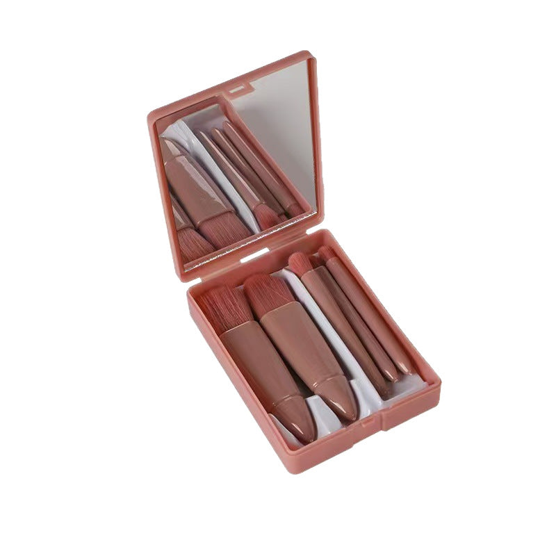 Beauty Makeup 5 Makeup Tools with Mirror Box Mini Portable Multi-Functional Makeup Brush Loose Powder Eye Shadow Blending Brush - image 5