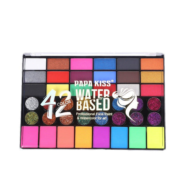 42-Color Water-Based Paint with Brush for Stage Makeup, Body Watercolor, Halloween Face Paint, Suitable for Events - image 5