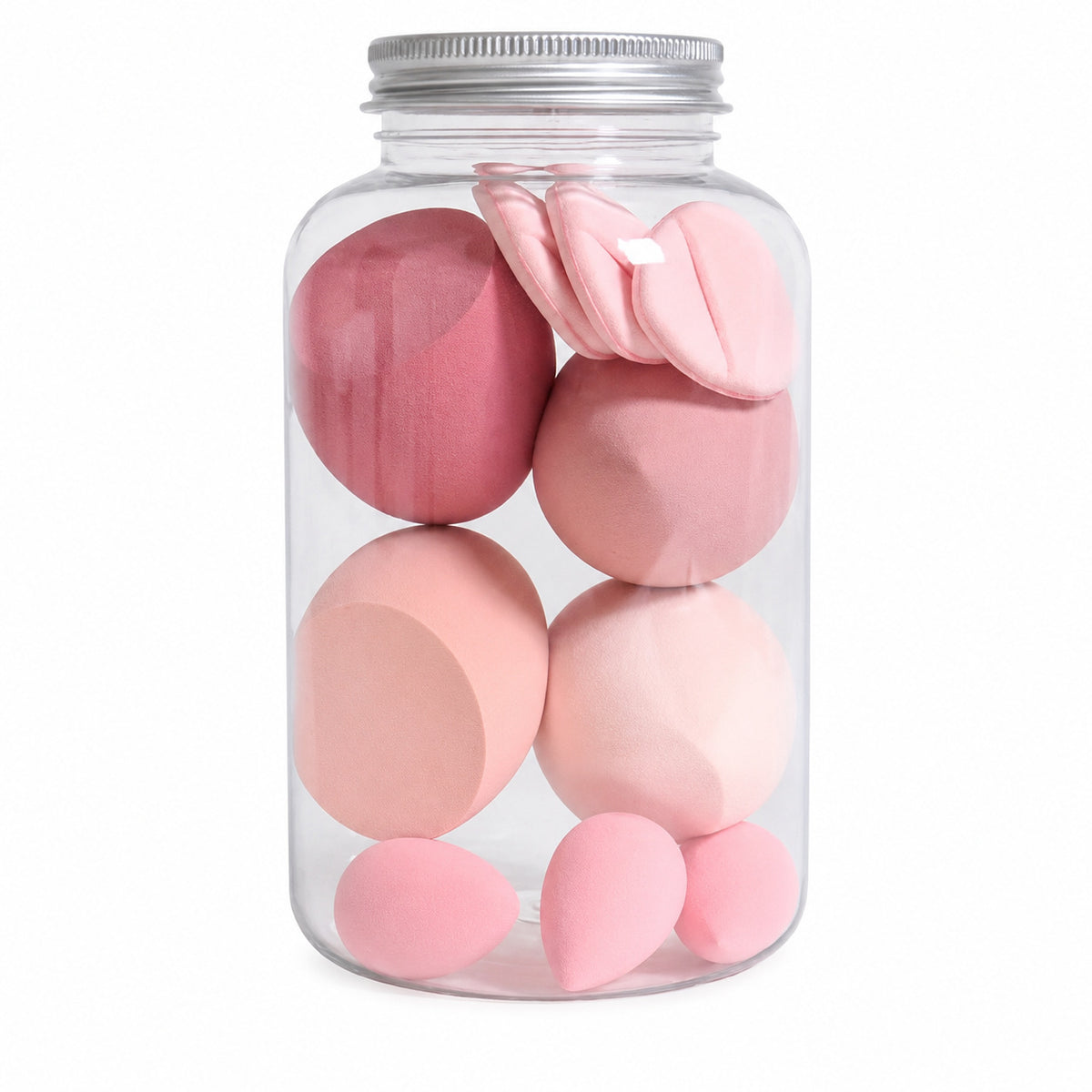 Cross-Border In-Stock Floating Bottle 14-Piece Set of Makeup Sponges and Powder Puffs, Dual-Use for Dry and Wet Application, Non-Powder-Absorbing, Flocked Powder Puffs Wholesale - image 5