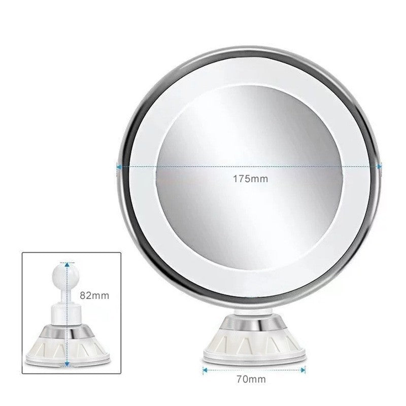 Cross-Border 10X Magnifying Glass Suction Cup Led Makeup Mirror USB Plug-In Rotating Foldableing Wall-Mounted Beauty Mirror with Light - image 5