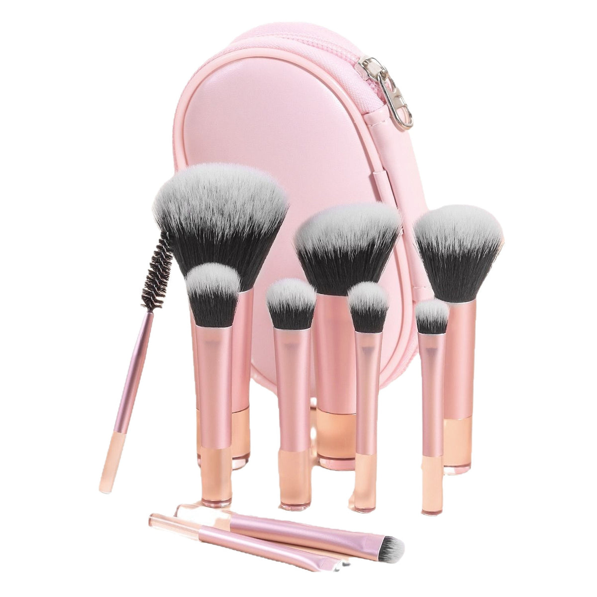 Cross-Border Popular 10 Mini Cosmetic Makeup Brushes with Brush Bag, Nose Shadow Brush, Full Set of Foundation Blush Brush, Eye Shadow Brush - image 5