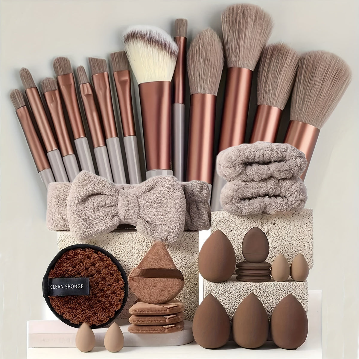 Popular Cross-Border Beauty Sponge Makeup Brush Set, 33-Piece Complete Makeup Tools, Sponge and Powder Puff Set by Shein - image 4