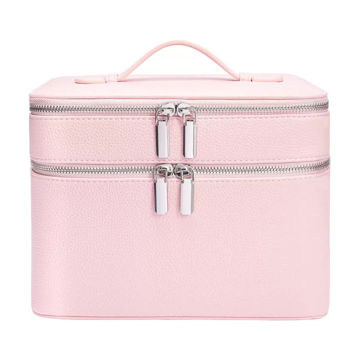 New Double-layer Large-capacity PU Portable Makeup Bag