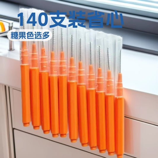 Cross-Border I-Type Beauty Brushes, 140 Pieces in a Box, Orthodontic Beauty Brushes, Interdental Oral Care, Interdental Brushing, Cleaning between Teeth - image 2