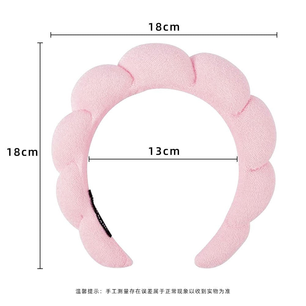 Amazon Twist Sponge Headband Girls' High-End Towel Cloth High Skull Headband Face Wash Makeup Headband Set - image 4