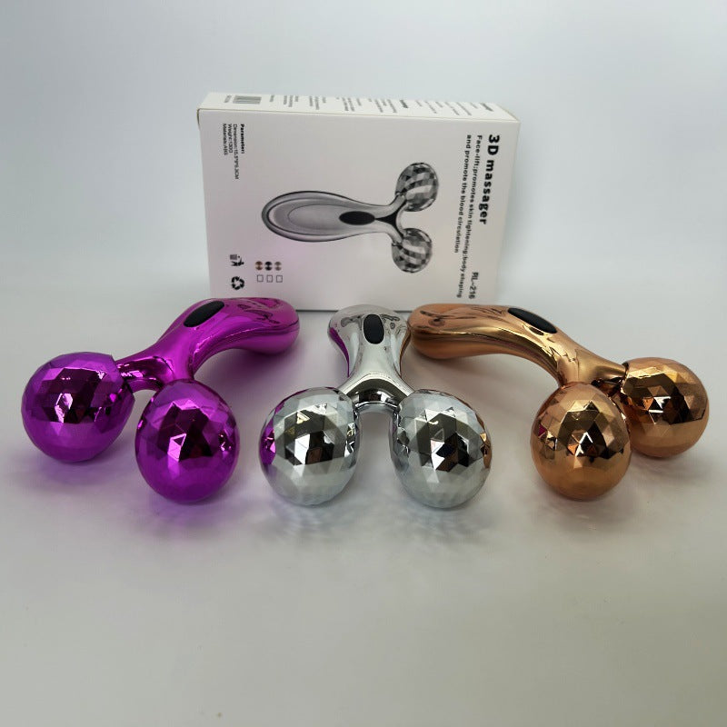 Cross-Border 3Dv Facial Roller V-Shaped Facial Massage Instrument Beauty Device for Lifting and Firming the Face Manual Massager - image 2