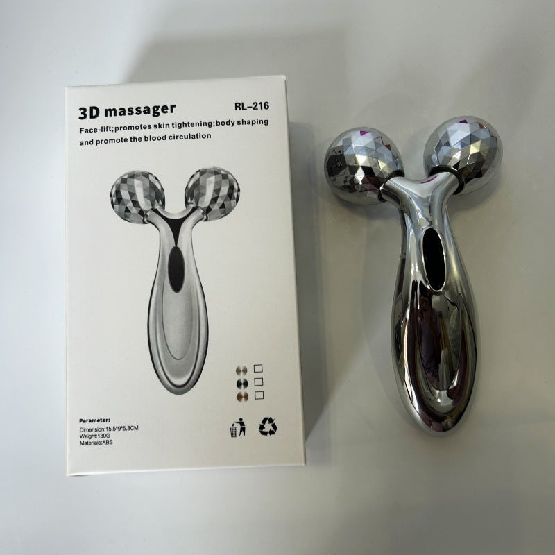 Cross-Border 3Dv Facial Roller V-Shaped Facial Massage Instrument Beauty Device for Lifting and Firming the Face Manual Massager - image 4