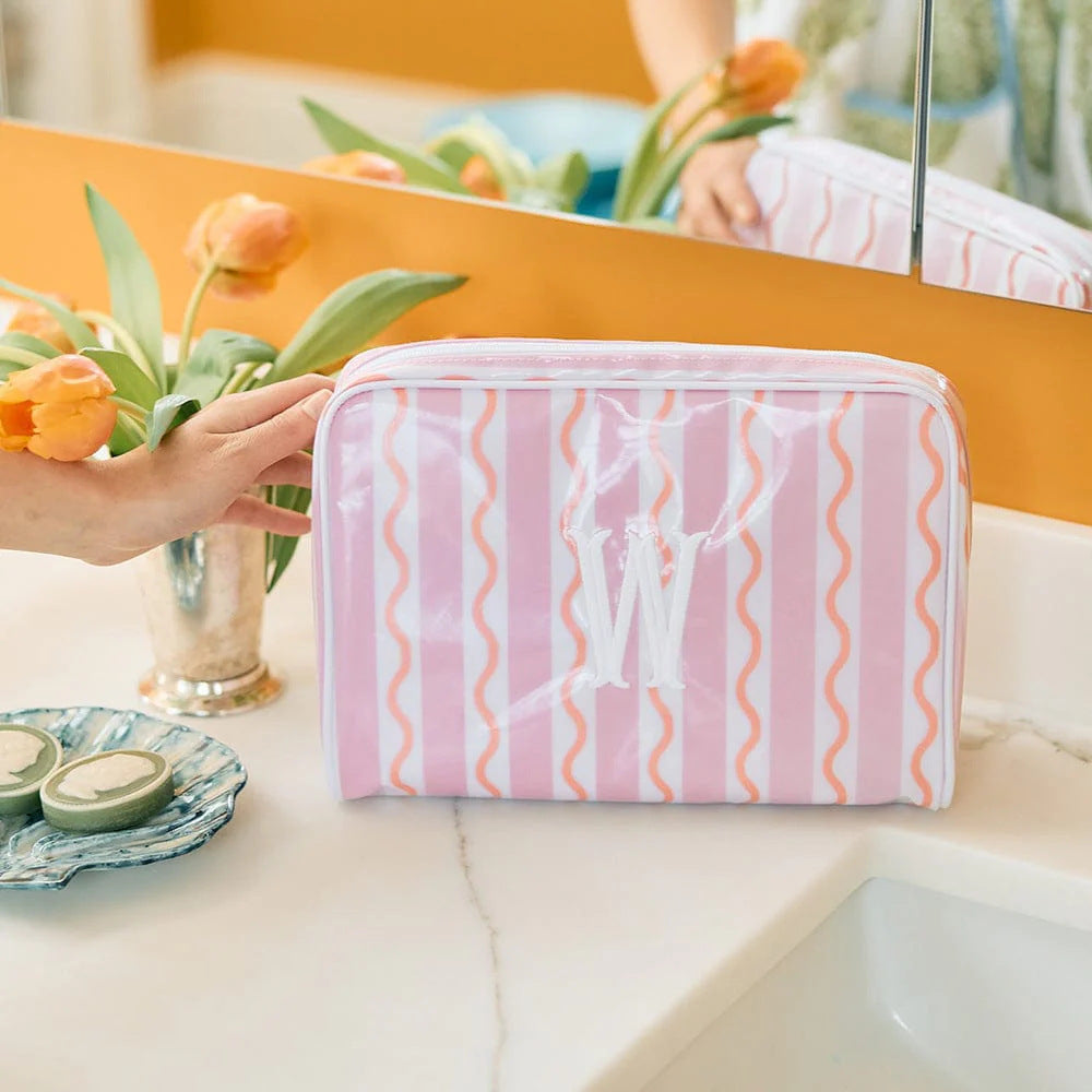 European and American Best-Selling Mahjong Bag, Large-Capacity Striped Cosmetic Bag, Travel Cosmetics Storage Bag - image 1