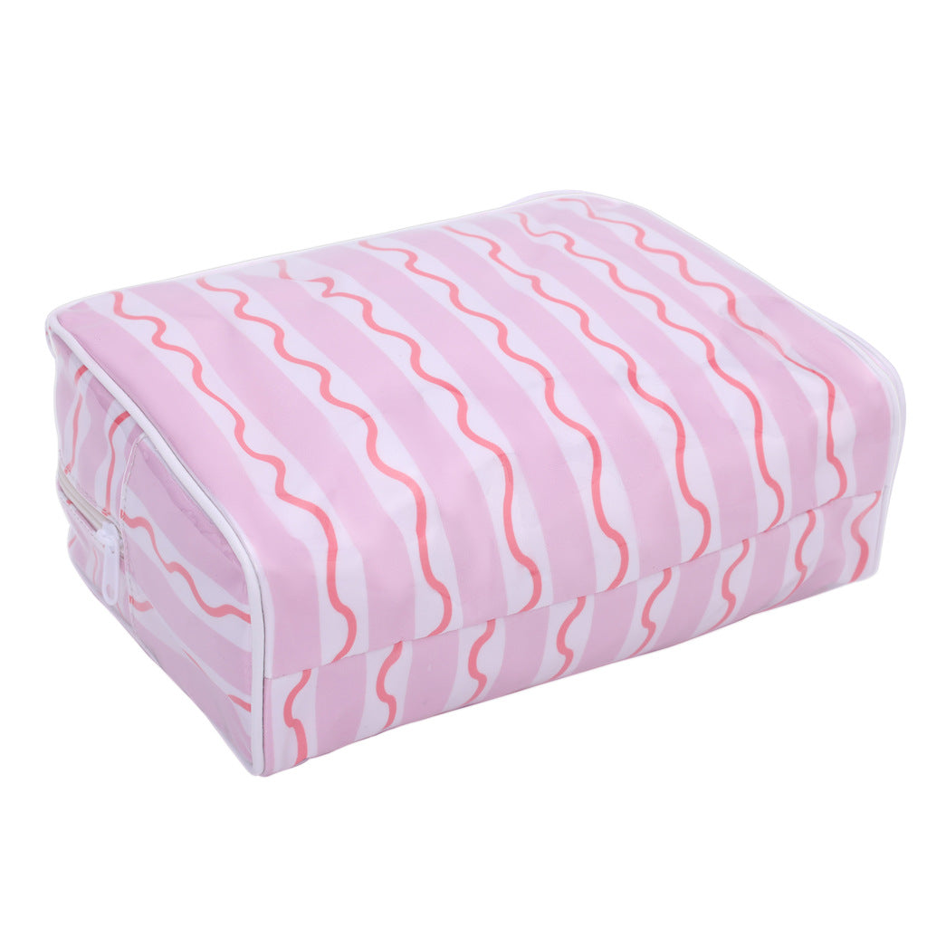 European and American Best-Selling Mahjong Bag, Large-Capacity Striped Cosmetic Bag, Travel Cosmetics Storage Bag - image 3