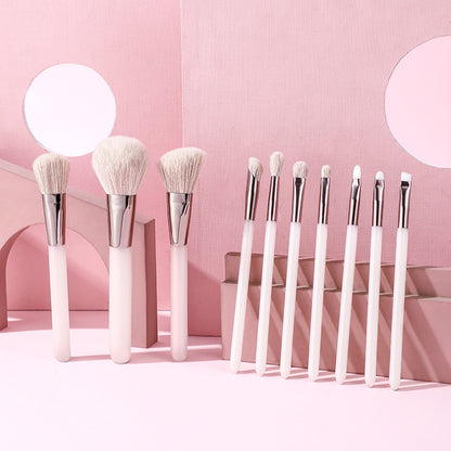 10-Piece Makeup Brush Set, Cross-Border Mini Portable High-Value Full Set of Soft-Bristle Powder Brush, Foundation Brush, Blending Brush - image 1