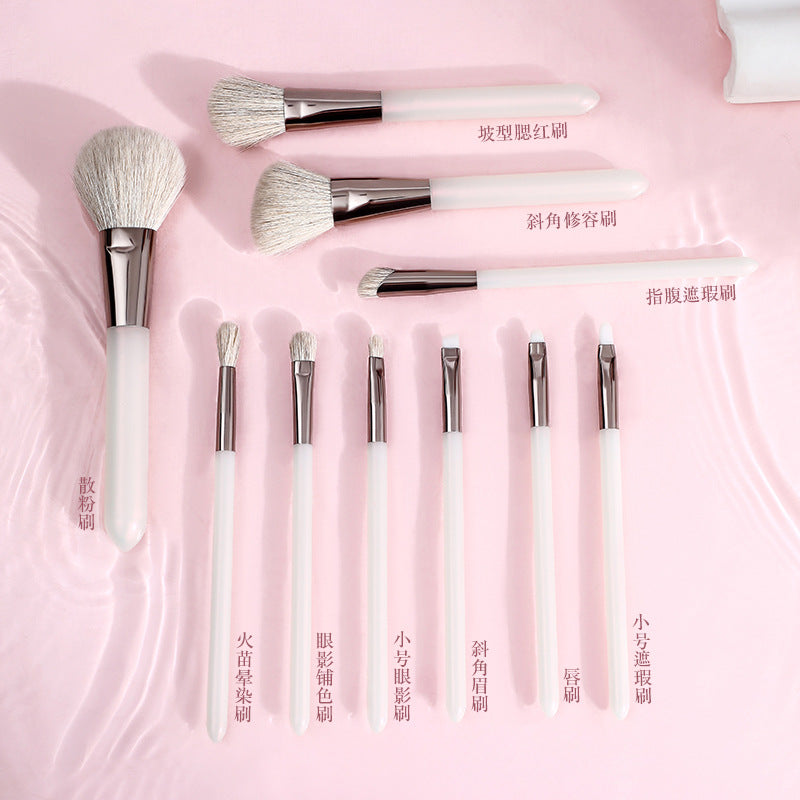 10-Piece Makeup Brush Set, Cross-Border Mini Portable High-Value Full Set of Soft-Bristle Powder Brush, Foundation Brush, Blending Brush - image 2