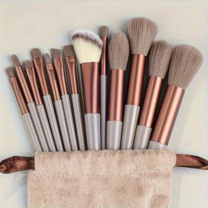 New 13-Piece Sijiqing Makeup Brush Set with Ultra-Soft Bristles, Including Powder Brush, Highlighter Brush, Blush Brush, and Eyeshadow Brush, Complete Set in St - image 1