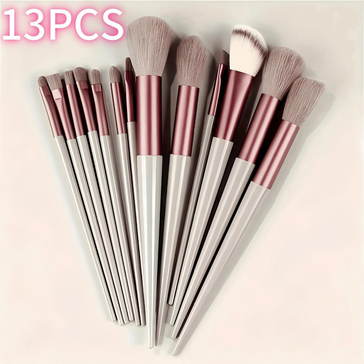 New 13-Piece Sijiqing Makeup Brush Set with Ultra-Soft Bristles, Including Powder Brush, Highlighter Brush, Blush Brush, and Eyeshadow Brush, Complete Set in St - image 2