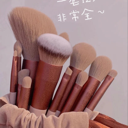 New 13-Piece Sijiqing Makeup Brush Set with Ultra-Soft Bristles, Including Powder Brush, Highlighter Brush, Blush Brush, and Eyeshadow Brush, Complete Set in St - image 3