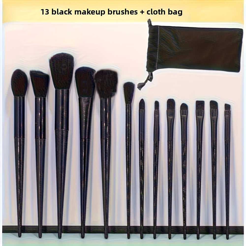 New 13-Piece Sijiqing Makeup Brush Set with Ultra-Soft Bristles, Including Powder Brush, Highlighter Brush, Blush Brush, and Eyeshadow Brush, Complete Set in St - image 4