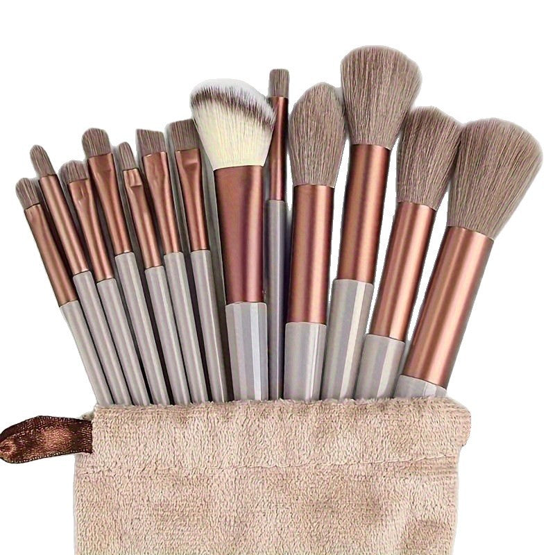 New 13-Piece Sijiqing Makeup Brush Set with Ultra-Soft Bristles, Including Powder Brush, Highlighter Brush, Blush Brush, and Eyeshadow Brush, Complete Set in St - image 5