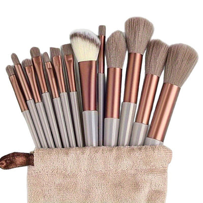 New 13-Piece Sijiqing Makeup Brush Set with Ultra-Soft Bristles, Including Powder Brush, Highlighter Brush, Blush Brush, and Eyeshadow Brush, Complete Set in St - image 5