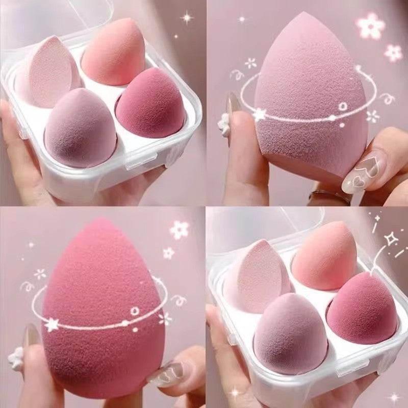 In-Stock 4-Compartment Boxed Makeup Sponge Set, Non-Latex, Ultra-Soft, Non-Powder-Absorbing, Dual-Use for Dry and Wet Makeup, Wholesale - image 2