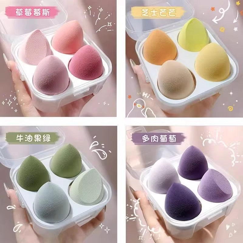 In-Stock 4-Compartment Boxed Makeup Sponge Set, Non-Latex, Ultra-Soft, Non-Powder-Absorbing, Dual-Use for Dry and Wet Makeup, Wholesale - image 3