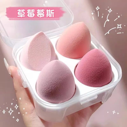 In-Stock 4-Compartment Boxed Makeup Sponge Set, Non-Latex, Ultra-Soft, Non-Powder-Absorbing, Dual-Use for Dry and Wet Makeup, Wholesale - image 4