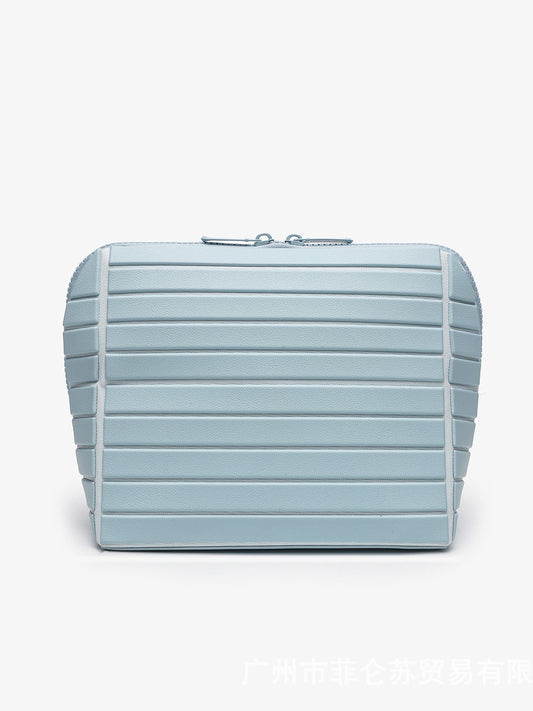 2025 New Geometric Rhombus Cosmetic Bag for Women, Large Capacity, Partitioned Travel and Commuting Shell Bag, Solid Color Storage Bag - image 1