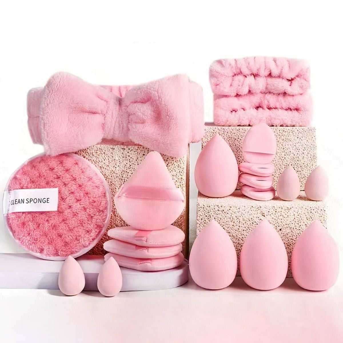 Cross-Border Best-Selling Powder Puff Set, 20-Piece Beauty Tool Set, Face Wash and Makeup Powder Puff, Xiyin Temu Dropshipping - image 4