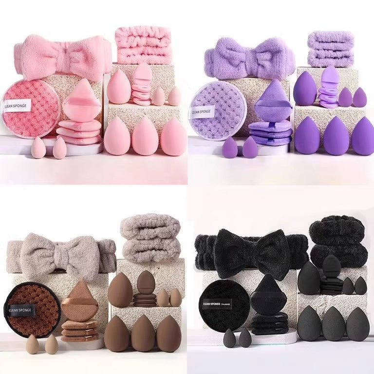 Cross-Border Makeup Sponge Set 20Pc 33Pc 40Pc Large Beauty Tool Set Face Washing Makeup Sponge - image 2