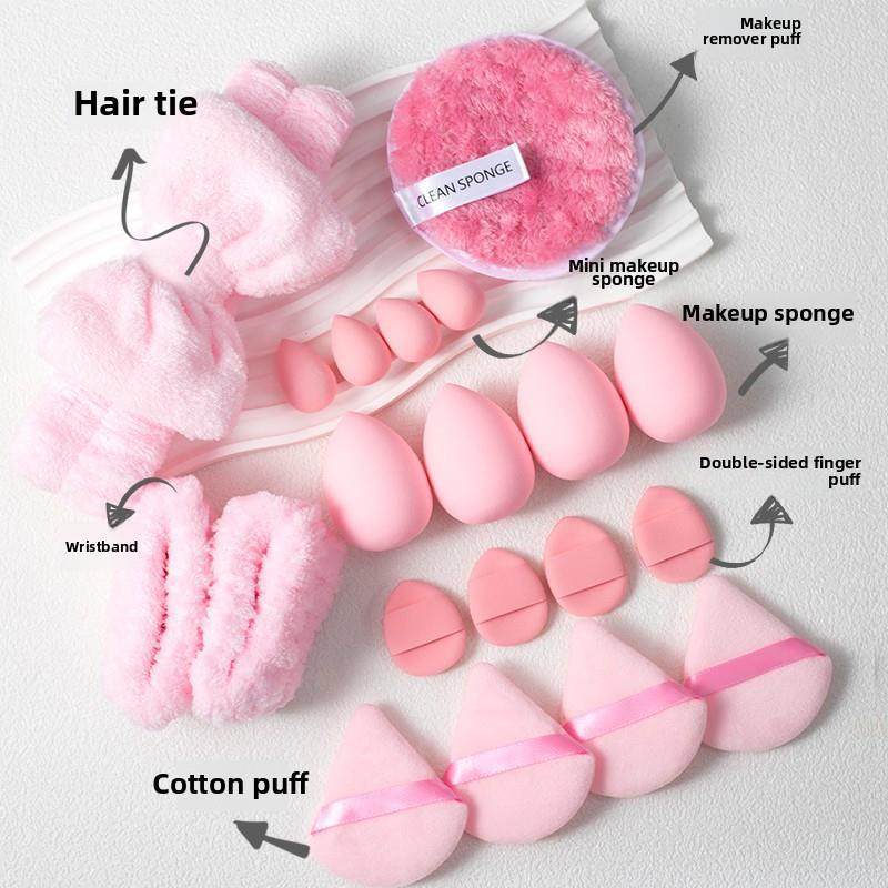 Cross-Border Makeup Sponge Set 20Pc 33Pc 40Pc Large Beauty Tool Set Face Washing Makeup Sponge - image 3