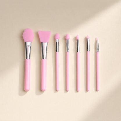 Seven-piece silicone facial mask brush set with plastic handles - view 4