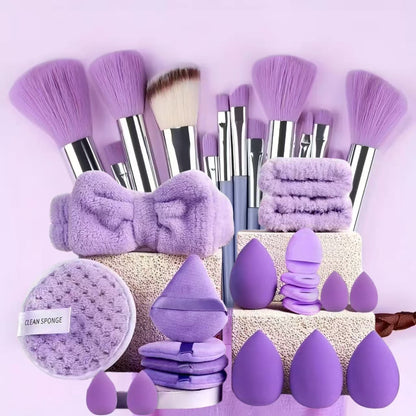 Cross-Border Hot-Selling 33-Piece Set, 35-Piece Set of Makeup Brushes, Facial Cleansing Sponges, Large Combination Set of Beauty Tools - image 2