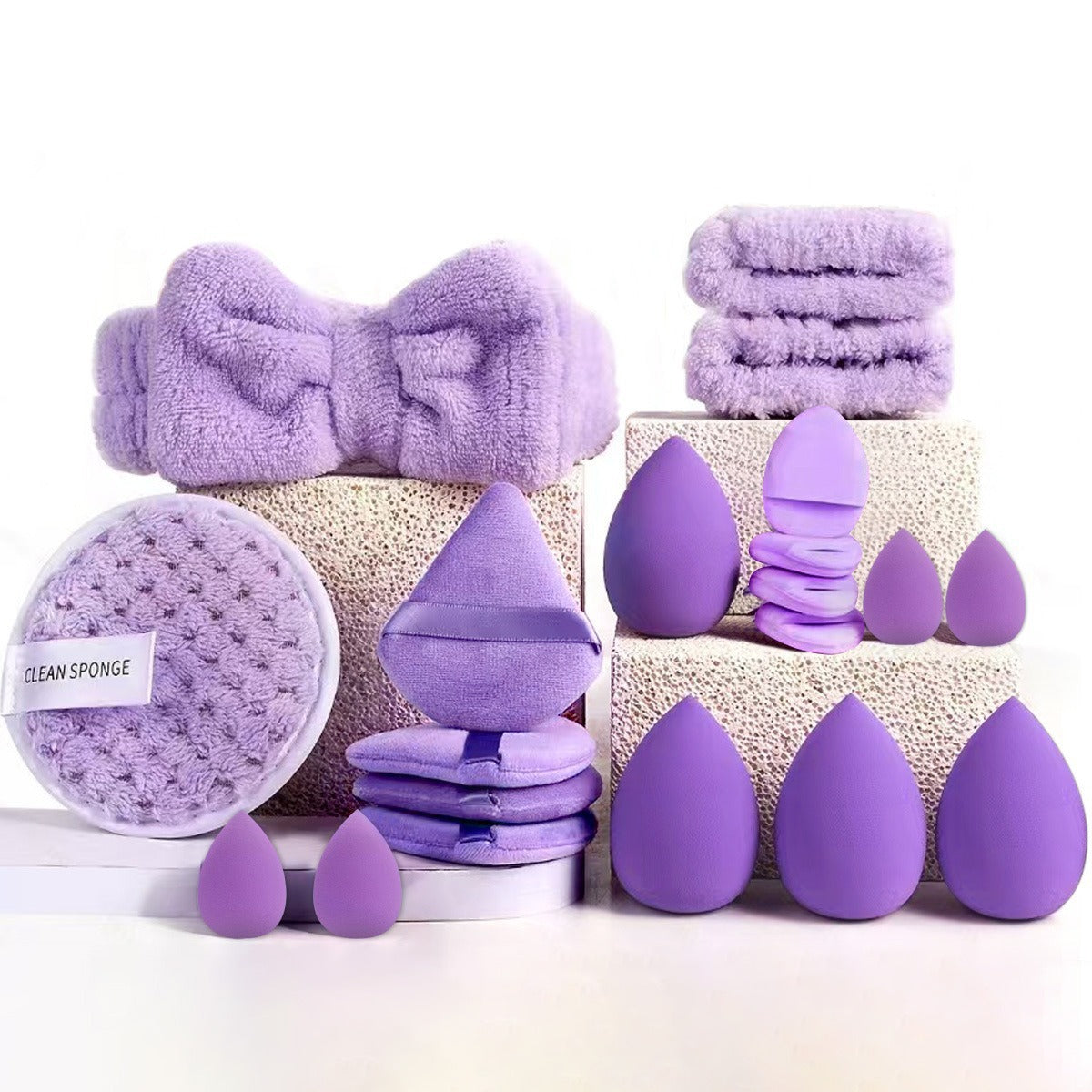 Cross-Border Hot-Selling 33-Piece Set, 35-Piece Set of Makeup Brushes, Facial Cleansing Sponges, Large Combination Set of Beauty Tools - image 5