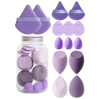 Cross-Border Floating Bottle Powder Puff Set Water Drop Makeup Sponge Velvet Triangle Mini Finger Super Soft Dry and Wet Dual-Use Sponge - image 4